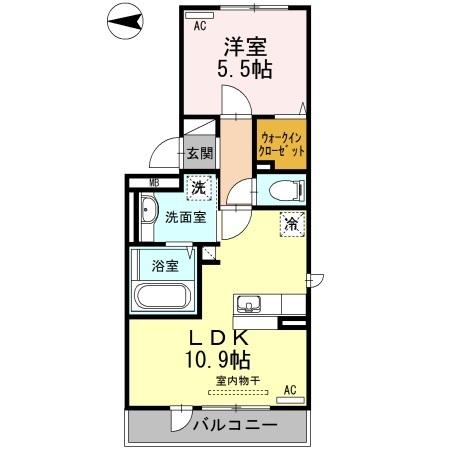 ルミエール長嶺（201） 間取り図画像