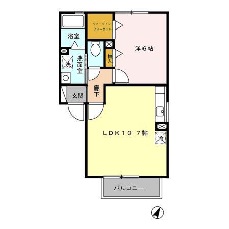 エテルナ須屋　B棟（205） 間取り図画像