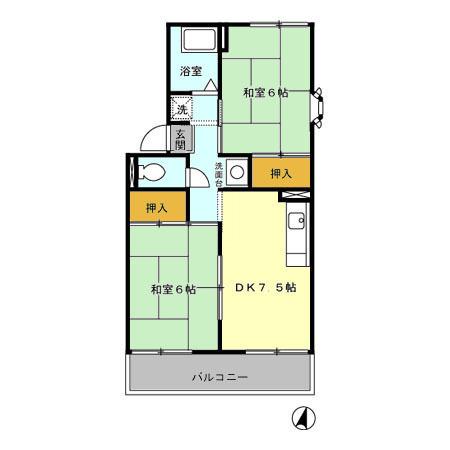 プレジールみゆき　A棟（201） 間取り図画像
