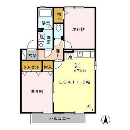 サンハイム　B棟（103） 間取り図画像