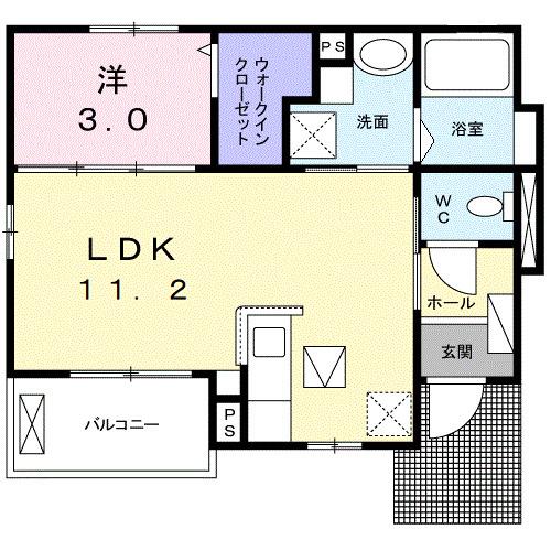 エステート龍田（101） 間取り図画像