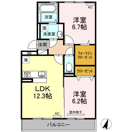 D-roomⅡ（301） 間取り図画像