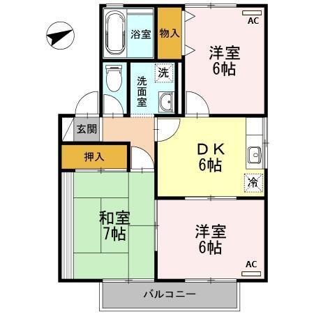 ヴィラクレスト　B棟（203） 間取り図画像