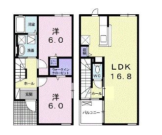 シャルム画図Ⅱ番館　Ｂ（102） 間取り図画像