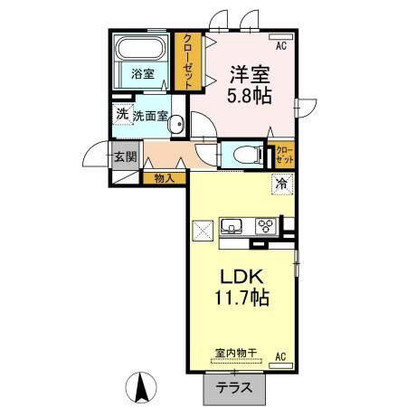 熊本市中央区内坪井町アパート 間取り図画像