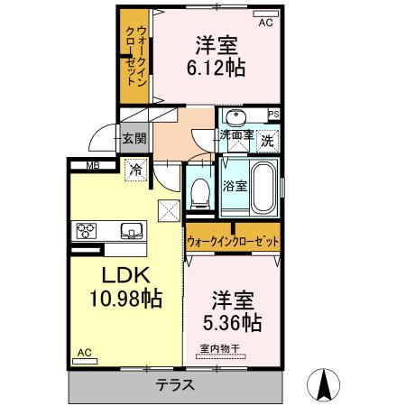 ヴァン・ベール五里木（101） 間取り図画像