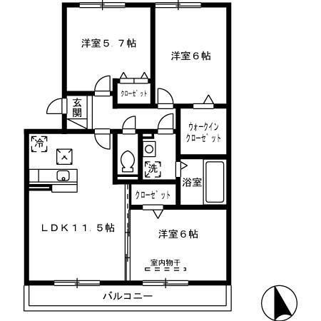 レルシエンテ（303） 間取り図画像