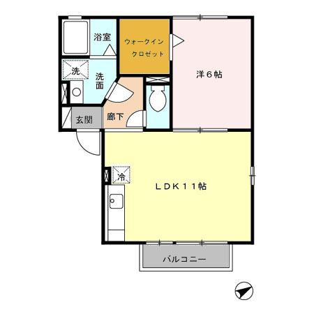 ロイヤルコーポ弓削（203） 間取り図画像