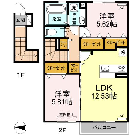 エスポワール大津（201） 間取り図画像