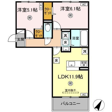 セジュールオッツ長嶺（101） 間取り図画像