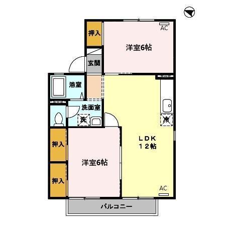 エスボワール　B棟（203） 間取り図画像