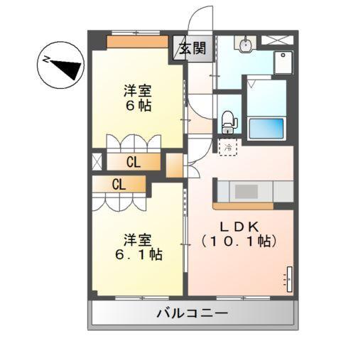 Ｇｅｎｔｌｙ麻生田 間取り図画像