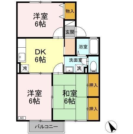 レジデンス'95 D棟（202） 間取り図画像