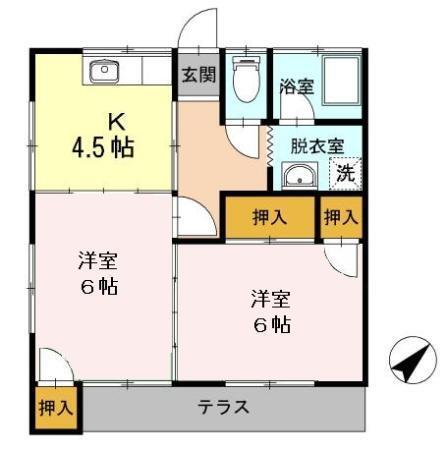 かつきハイツ（101） 間取り図画像