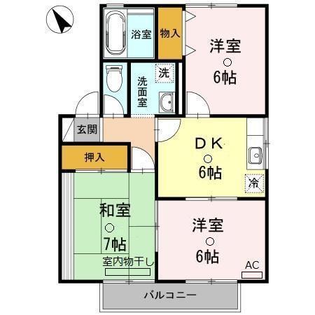 ヴィラクレスト　A棟（201） 間取り図画像