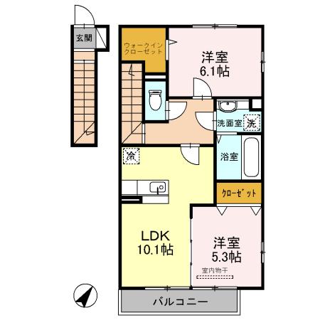 ホームパーティーⅤ号館（202） 間取り図画像