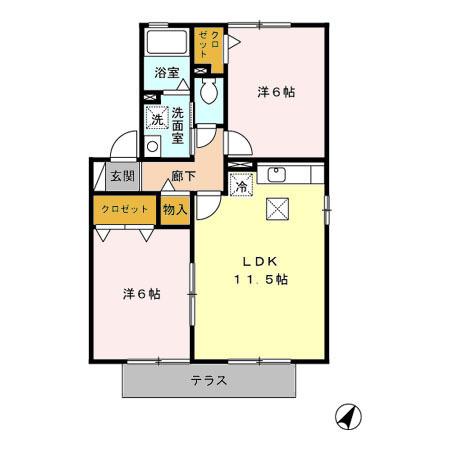 ベルメゾン　A棟（101） 間取り図画像