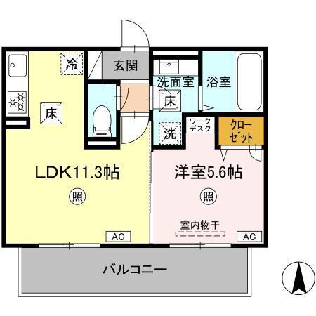 SAKURA　A棟（102） 間取り図画像