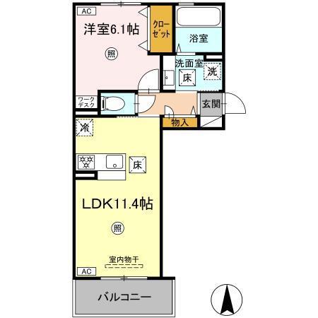 SAKURA　A棟（103） 間取り図画像