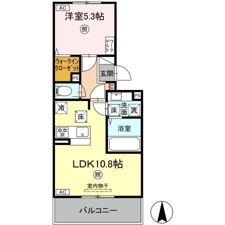 SAKURA　A棟（106） 間取り図画像