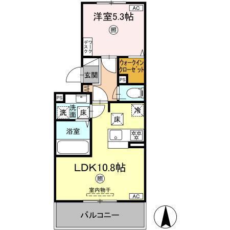 SAKURA　A棟（107） 間取り図画像