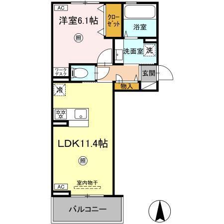 SAKURA　A棟（303） 間取り図画像