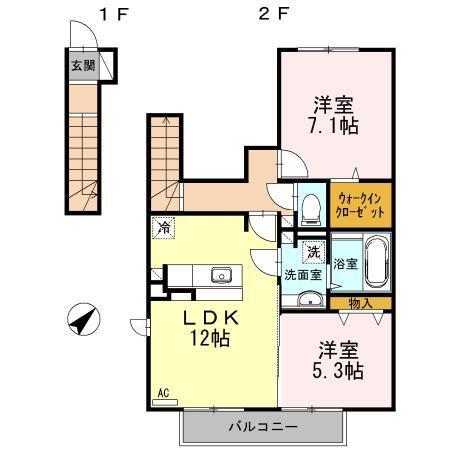 セジュール城東（205） 間取り図画像