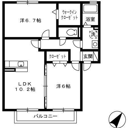 パークハイム　A棟（203） 間取り図画像
