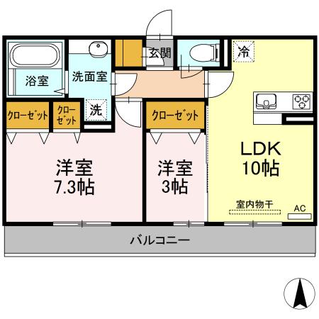 シオンＫＹ　Ⅰ号館（305） 間取り図画像