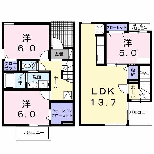 サンシャインコテージⅡ　Ａ（102） 間取り図画像
