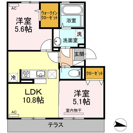 Ｄ・プレヴェイルⅡ（102） 間取り図画像
