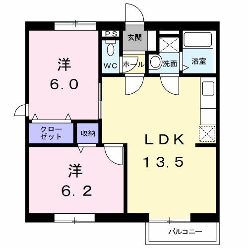 ディアコートＢ（203） 間取り図画像