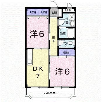 リバーサイドハイツ（303） 間取り図画像