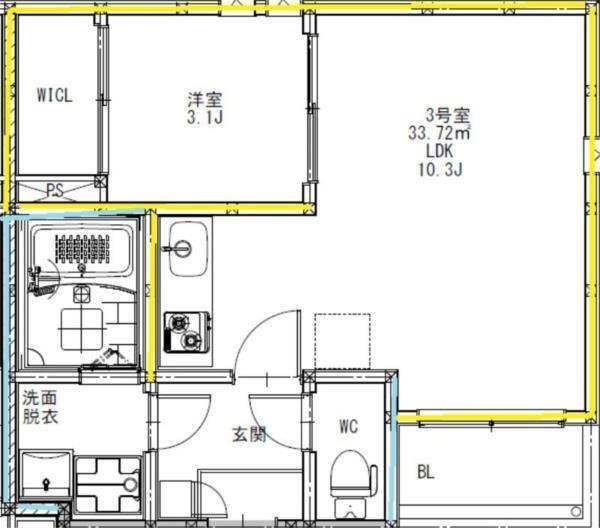 熊本市中央区渡鹿アパート 間取り図画像