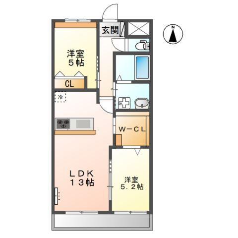 アヴァンティ阿蘇Ｂ棟 間取り図画像