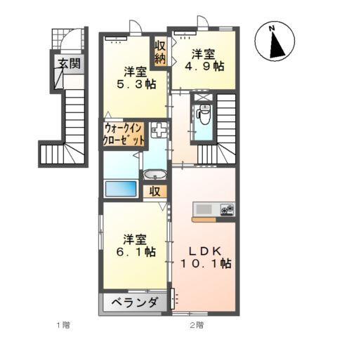 メープルⅡ 間取り図画像