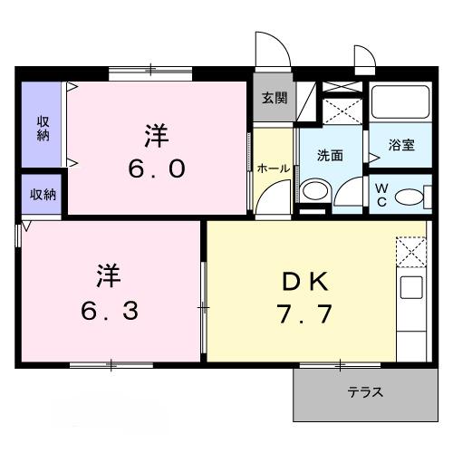 レジデンスサンモール（102） 間取り図画像