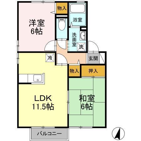 ガーデンコートみずき台　H棟（205） 間取り図画像