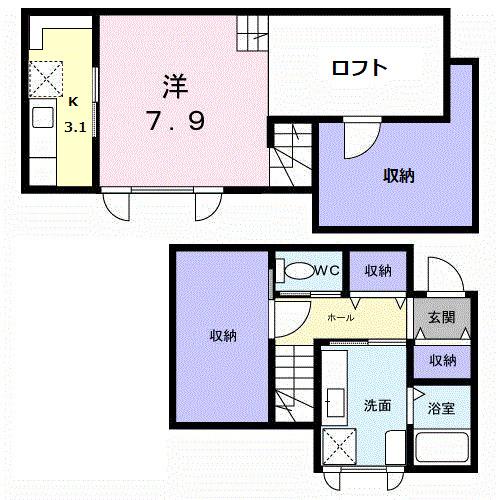 Ｂｌｅｕ　Ｃｉｅｌ（203） 間取り図画像