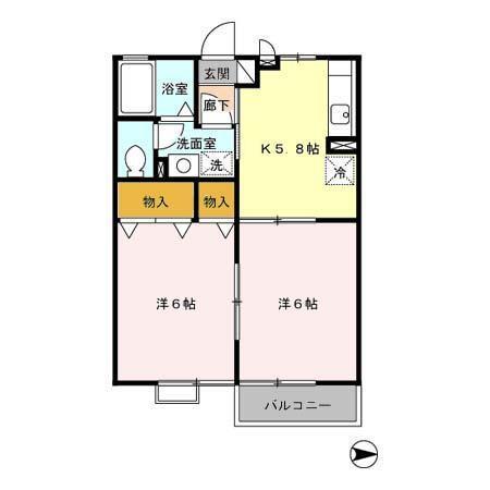 セジュール八幡（202） 間取り図画像
