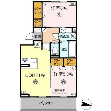 コートドール7（305） 間取り図画像
