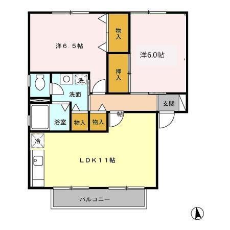 プレミールハイム　A棟（201） 間取り図画像