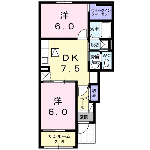 Ｖｉｌｌａ　Ｖｅｒｄｅ（102） 間取り図画像