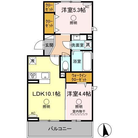 シェシレーヌ（201） 間取り図画像