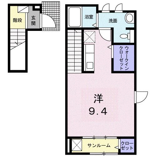 グリーンフローラ　南（201） 間取り図画像