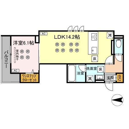 Crest Court（101） 間取り図画像
