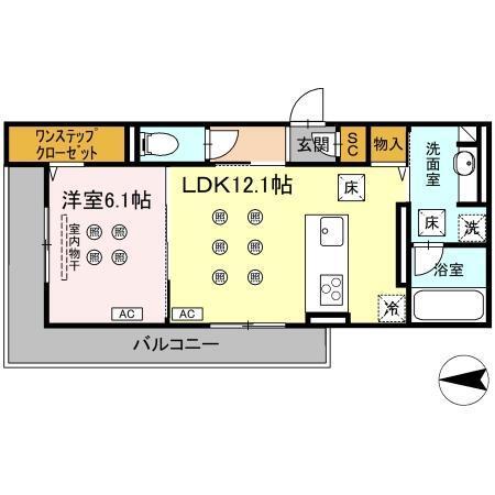 Crest Court（105） 間取り図画像