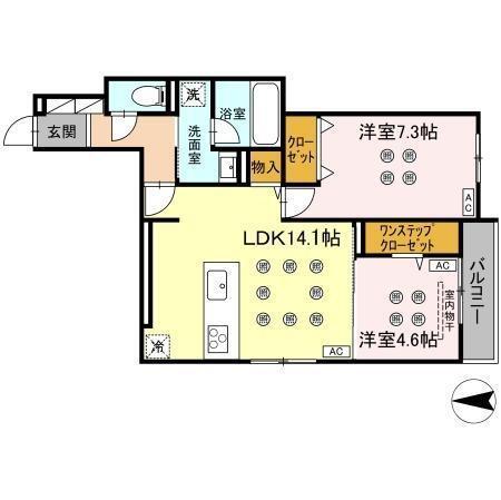 Crest Court（203） 間取り図画像