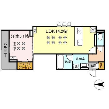 Crest Court（301） 間取り図画像