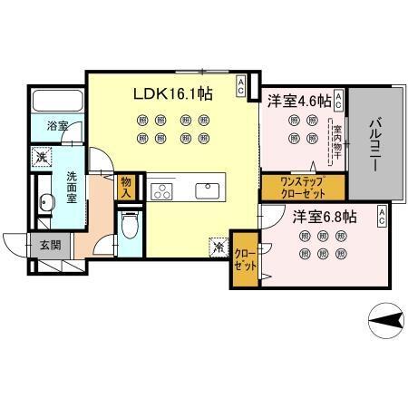 Crest Court（302） 間取り図画像